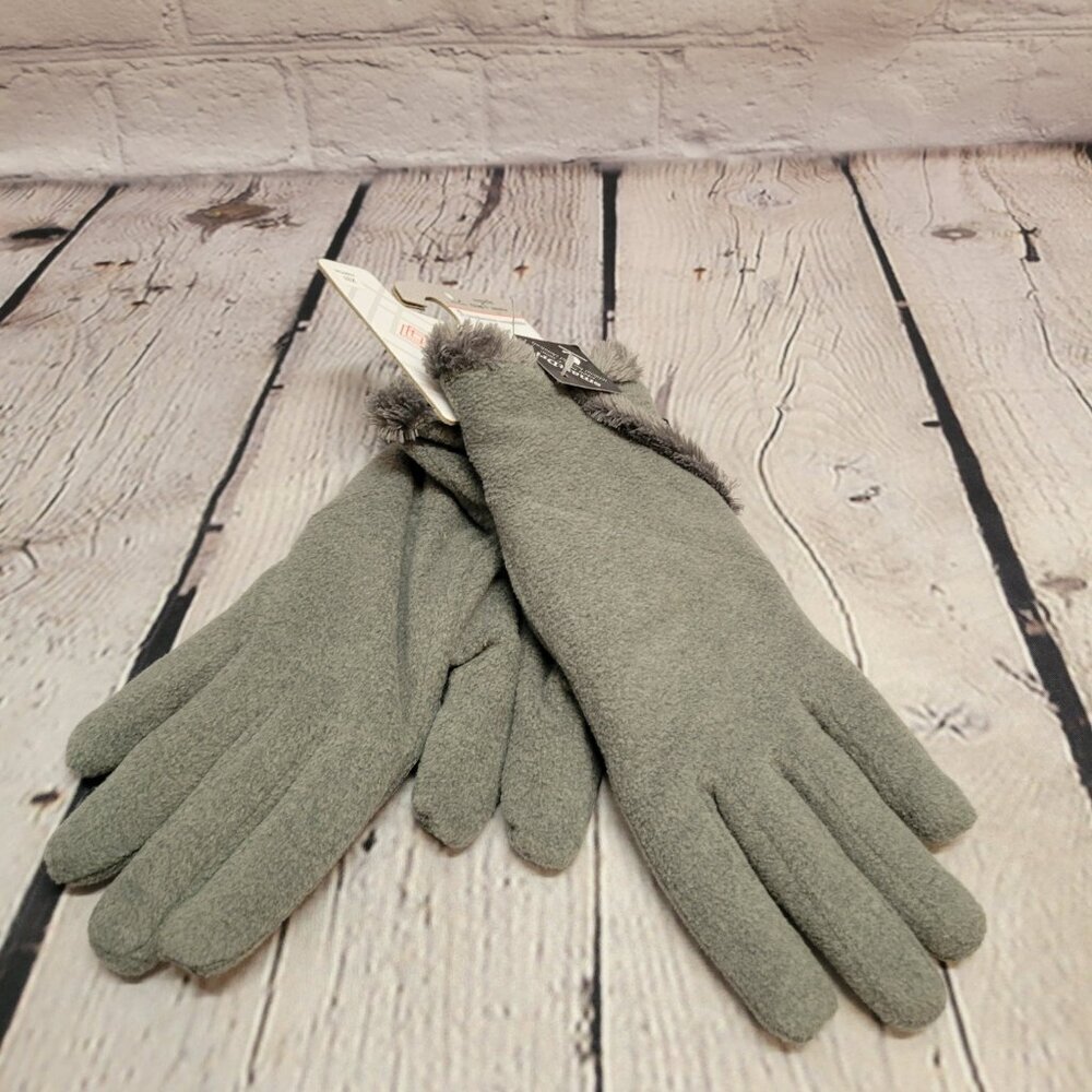 Isotoner Signature Women's Stretch Fleece Overlap Water-Repellent Gloves - Picture 4 of 5